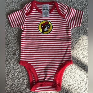 Red Striped Baby Bodysuit by Buc-ee's